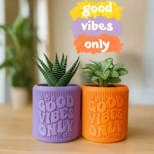 3d printed good vibes planter