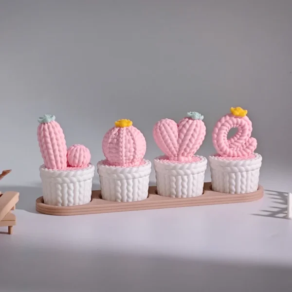 3d printed love knitted cactus decor