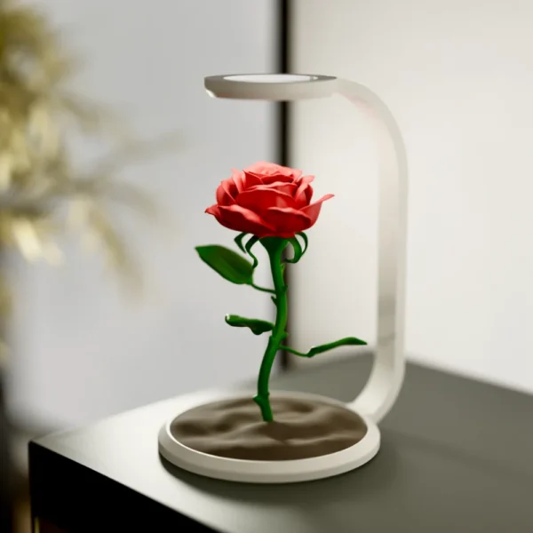 3d printed rose lamp with led lamp kit