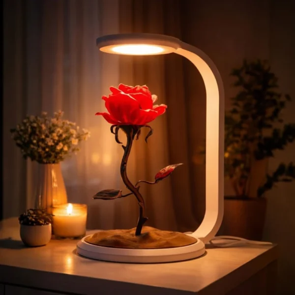 3d printed rose lamp with led lamp kit